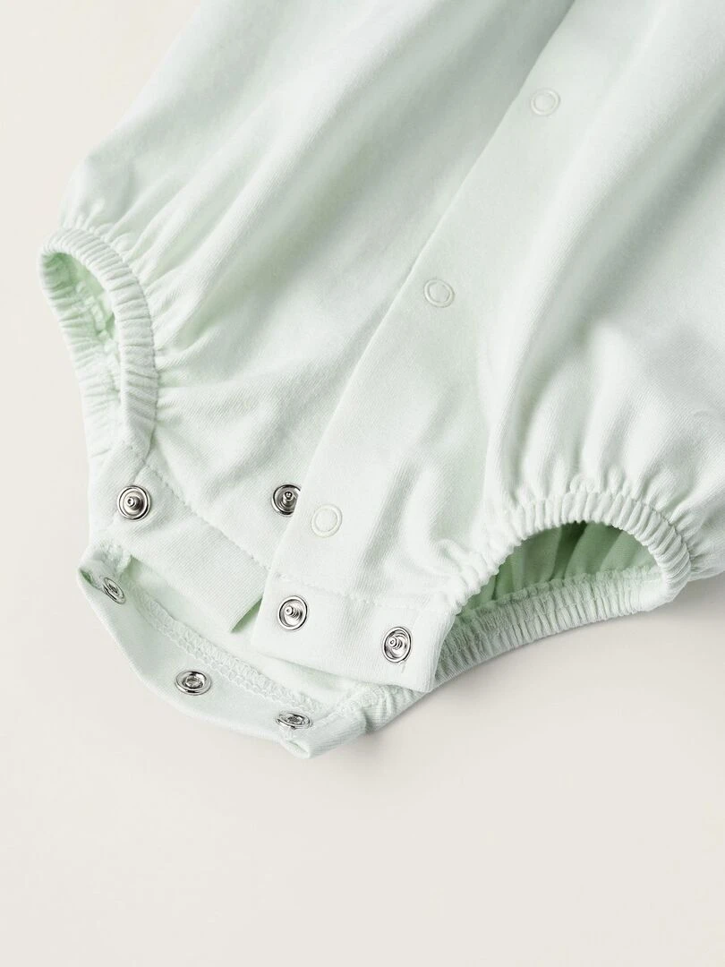 Body en Coton avec Détail Drapé pour Nouveau Née   Bleu clair