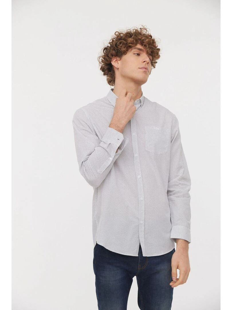 Lee Cooper   Chemise manches longues coton comfort DORIC   Blanc
