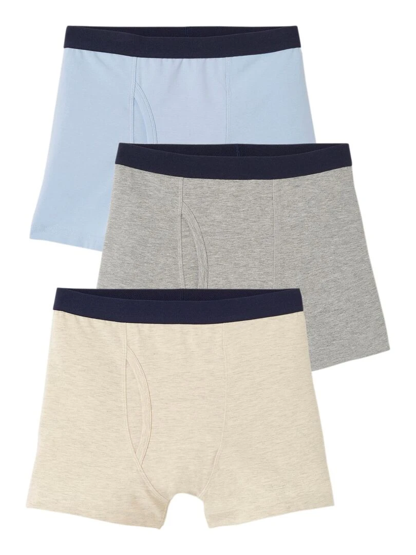 Lot de 3 boxers ouverts Damart Gris Bleu