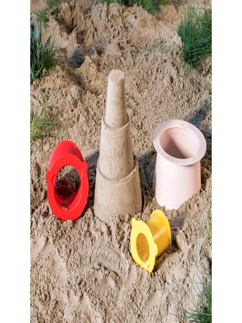 Jouet de plage tour Alto cerise et jaune banane   Rose