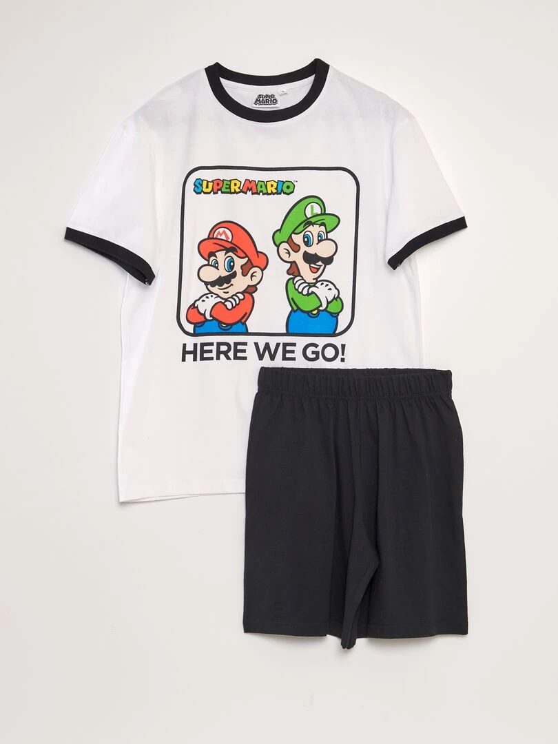 Ensemble pyjama 'Super Mario' 2 pièces Blanc