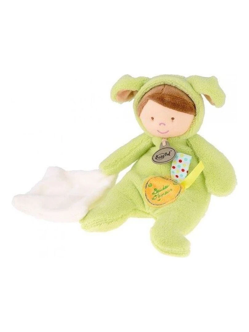 Doudou Babynat poupon garcon deguise en chien vert BN795 Vert
