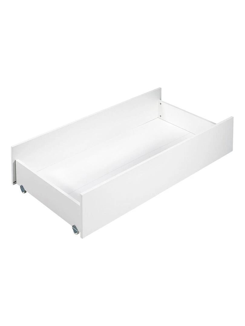 Tiroir pour lit évolutif 13x114x54cm en bois blanc BABYPRICE Blanc