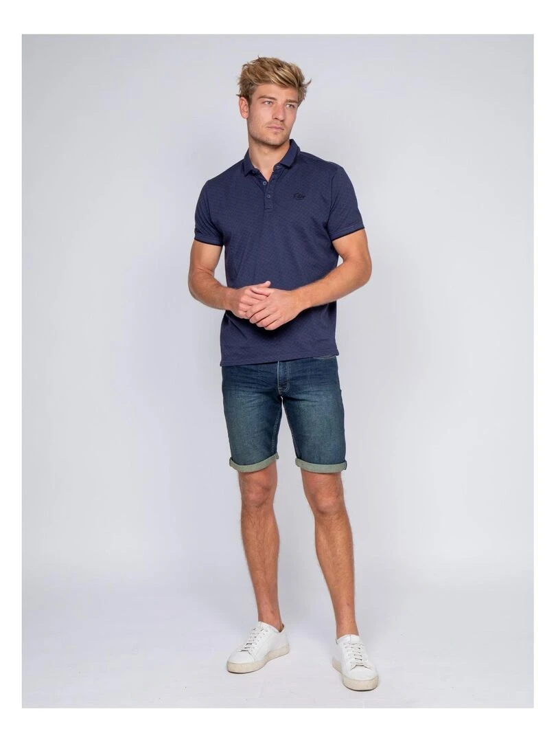 Polo pur coton PRONE   Bleu marine