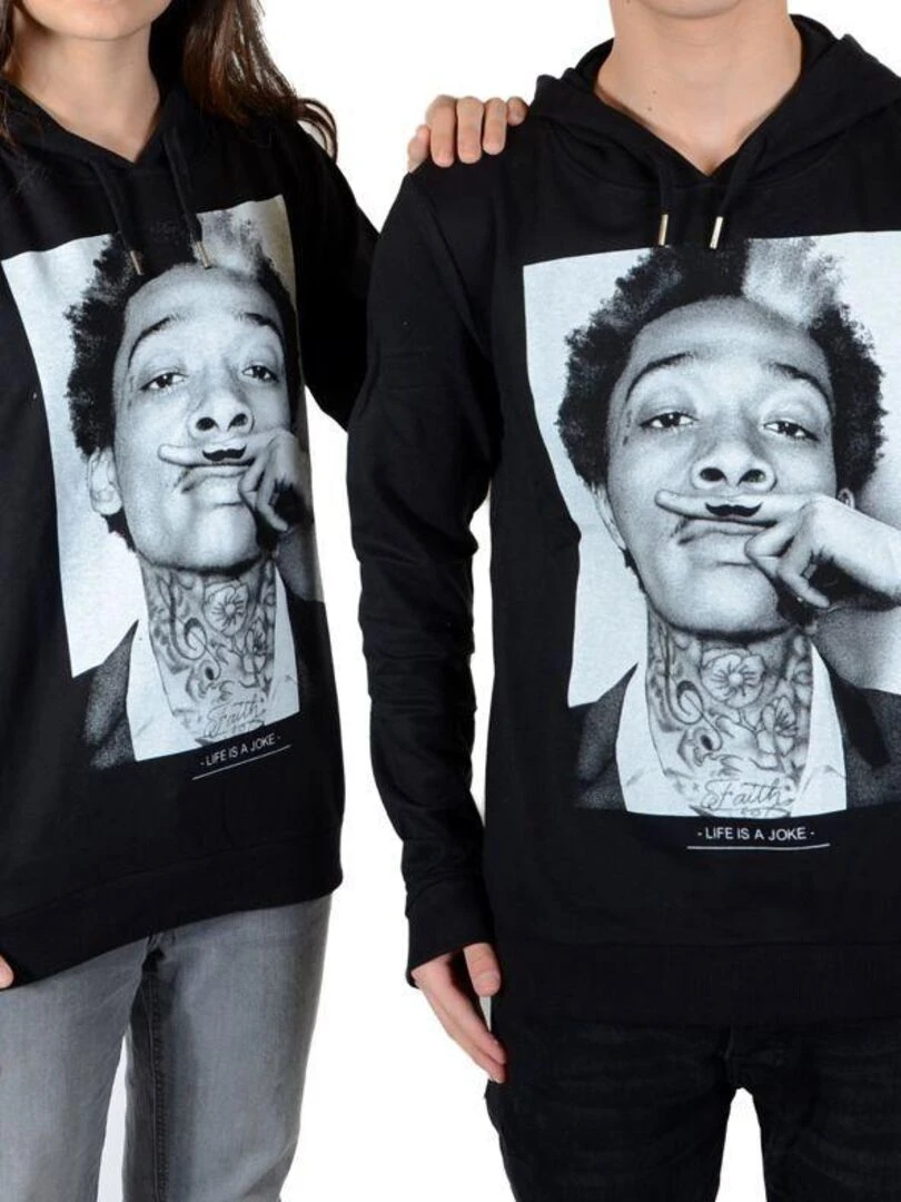 Sweat Little Eleven Paris Wiz Mixte Garçon Fille Wiz Khalifa Noir Noir
