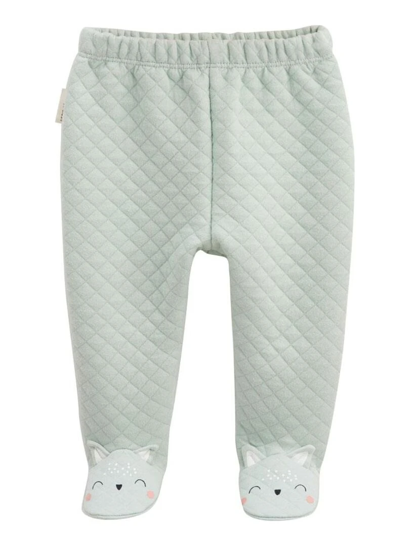 Ensemble bébé gilet et pantalon en coton matelassé Kimi   Ecru
