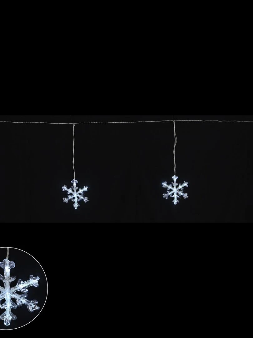 Guirlande banniere de flocons 50Led Blanc