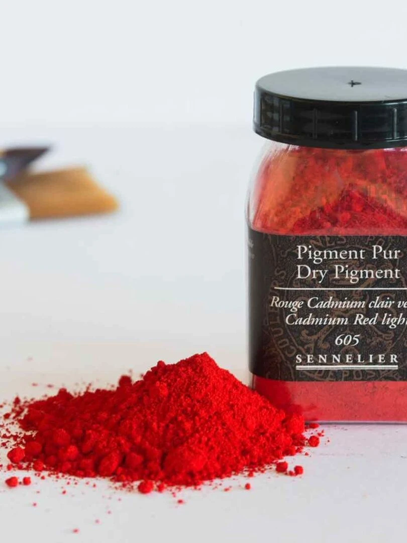 Pigment pour création de peinture   pot 120 g   Rouge de Cadmium clair véritable   N/A