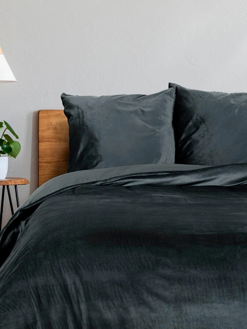 Parure Housse de couette Collection Velours gris anthracite