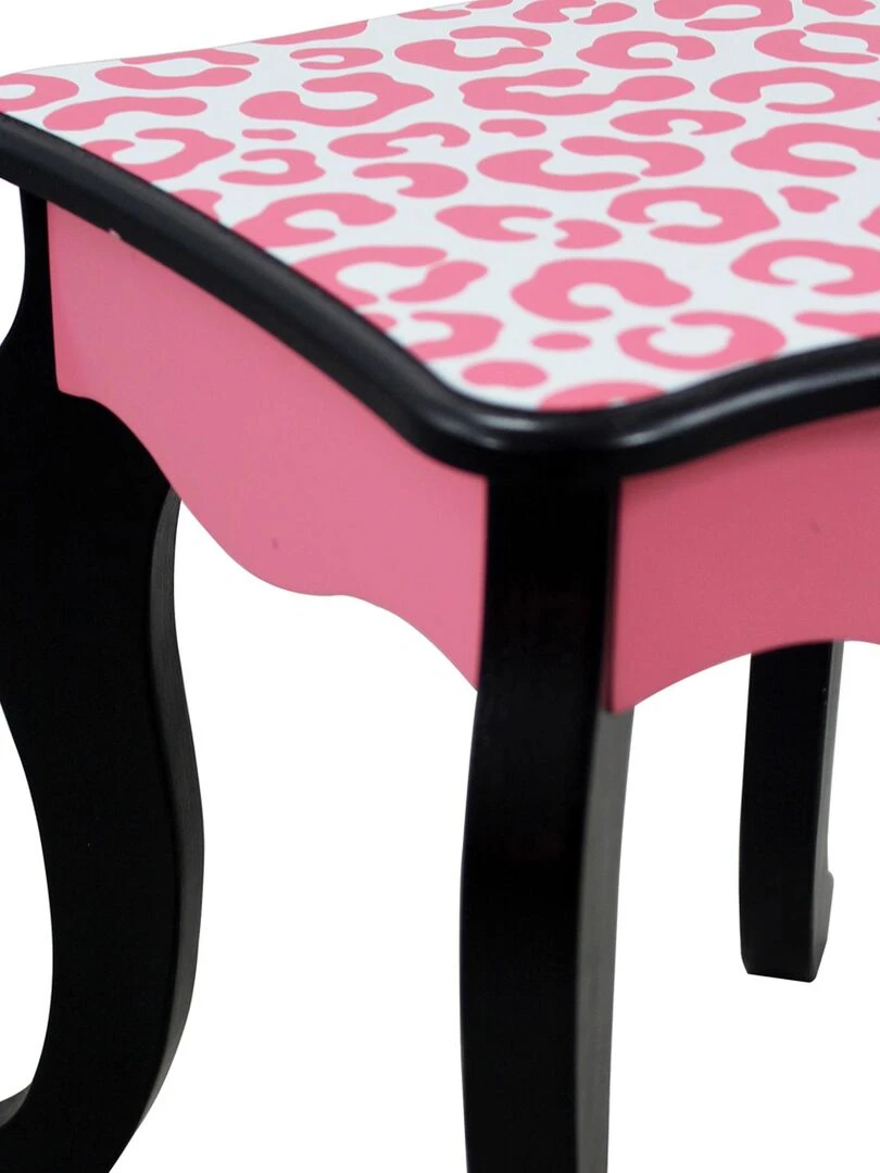 Coiffeuse enfant en bois table maquillage miroir tabouret Fantasy fields Teamson TD 11670A Rose