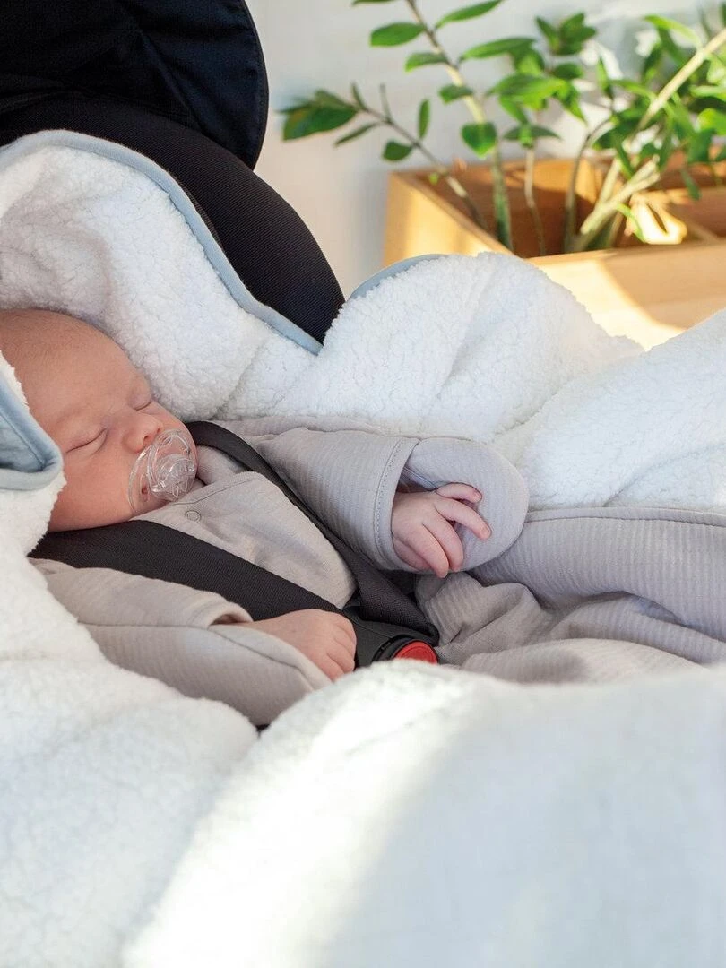 Bemini Nid d'ange doublé Pady tetra jersey et teddy   Bleu clair