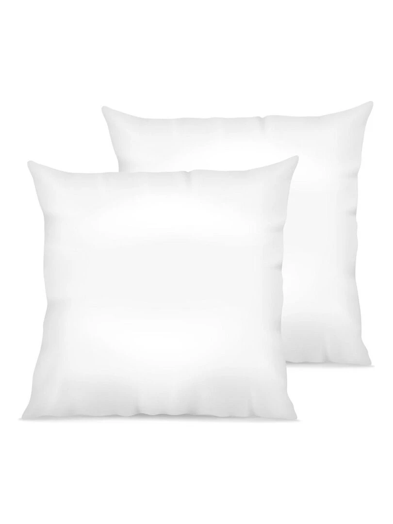 Lot de 2 Oreillers 60x60 moelleux 100% microfibre fabrication Française Blanc