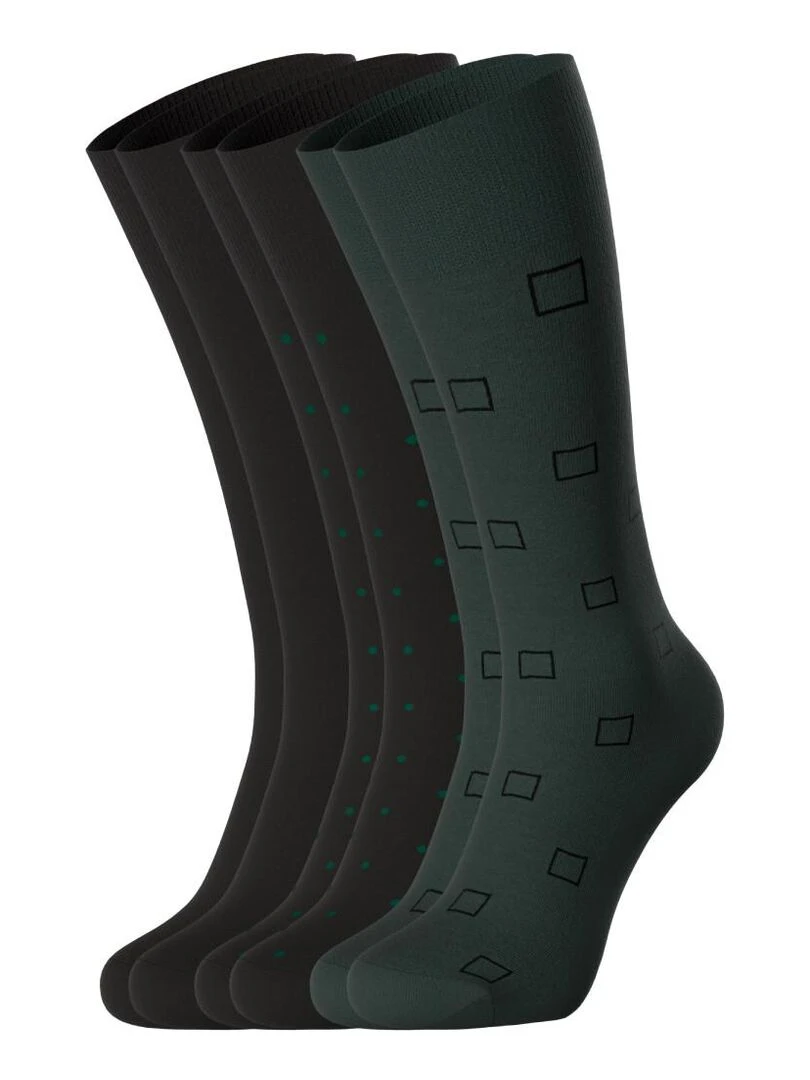 Lot de 3 paires de chaussettes mi hautes Vert