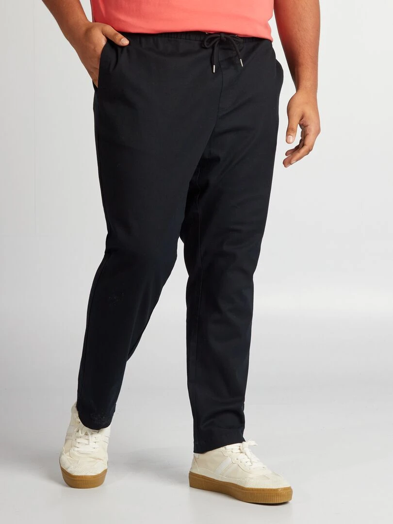 Pantalon chino à taille élastiquée   noir