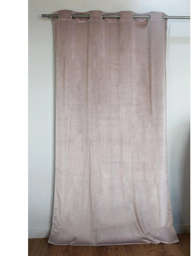 Rideau en velours occultant Rose clair