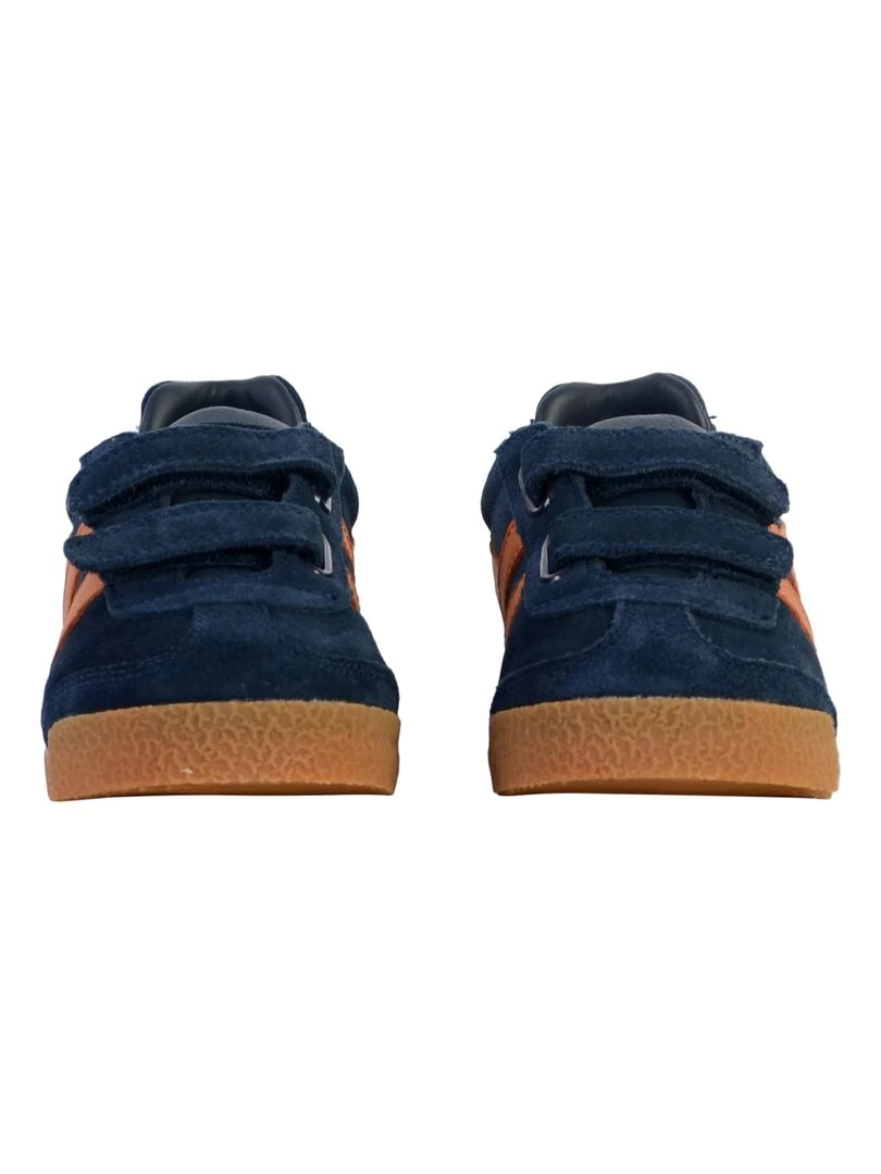 Basket Cuir Enfant Gola Barrier Strap   Bleu