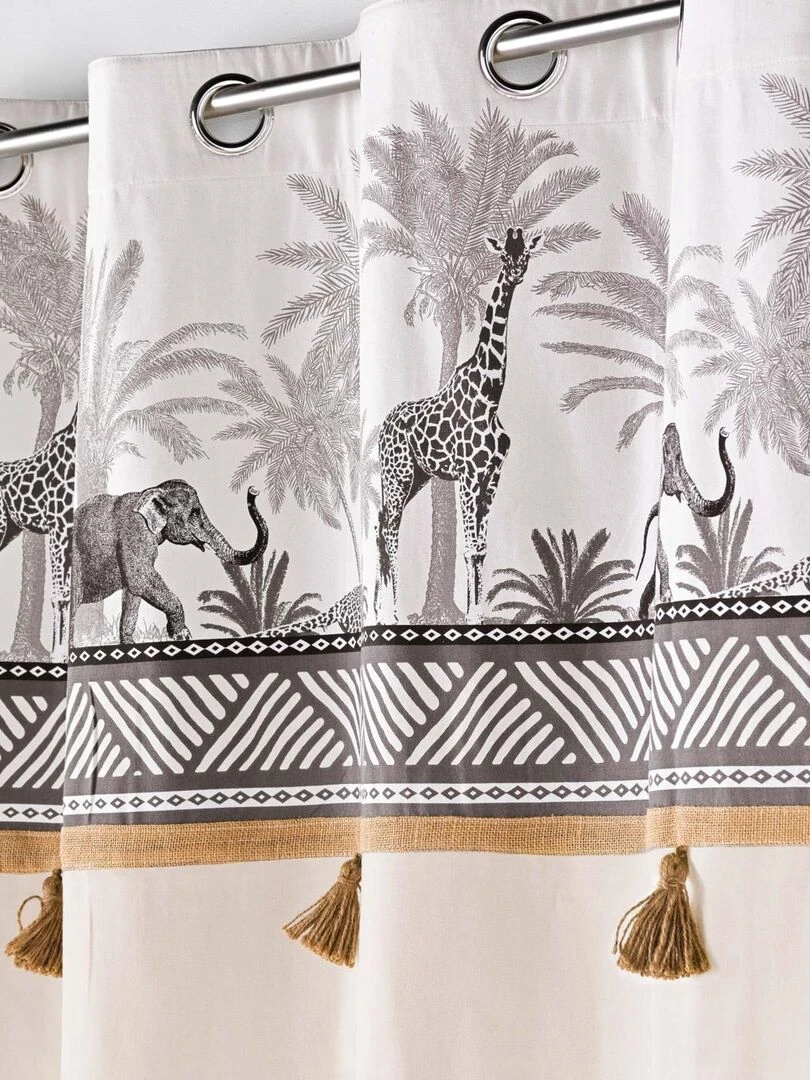 Rideau avec top esprit safari Beige