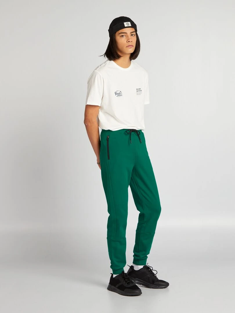Pantalon de jogging à détails contrastés Vert