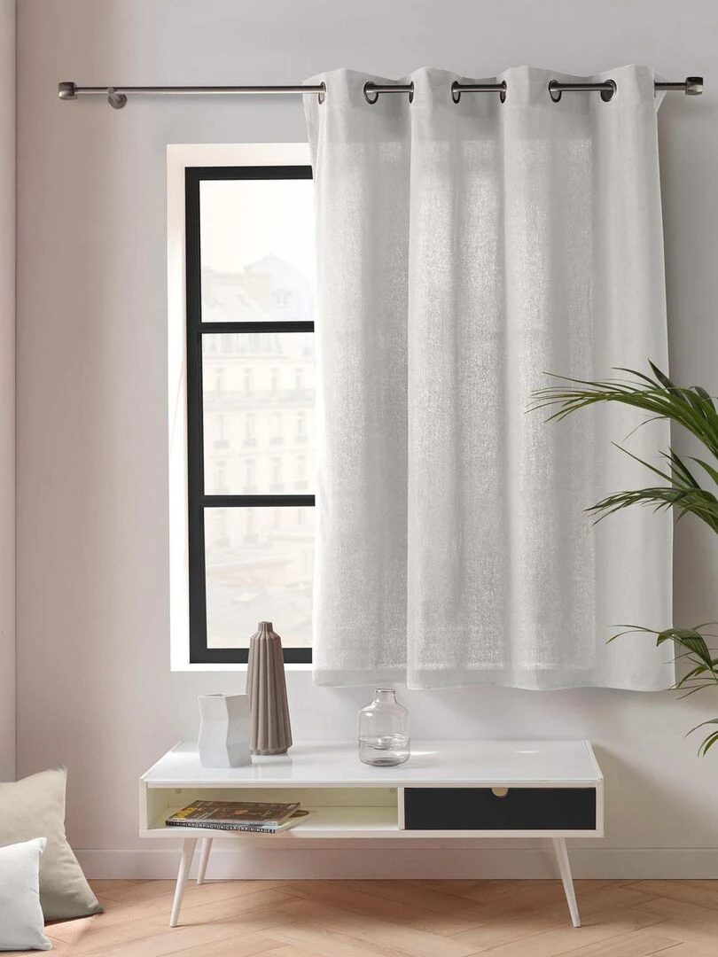 Rideau d'ameublement en poly/coton recyclé   Blanc