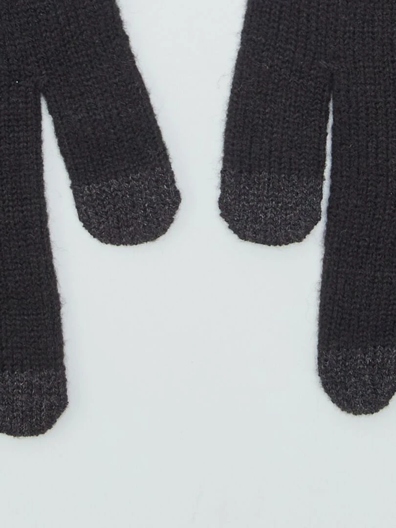 Gants en maille côtelée noir