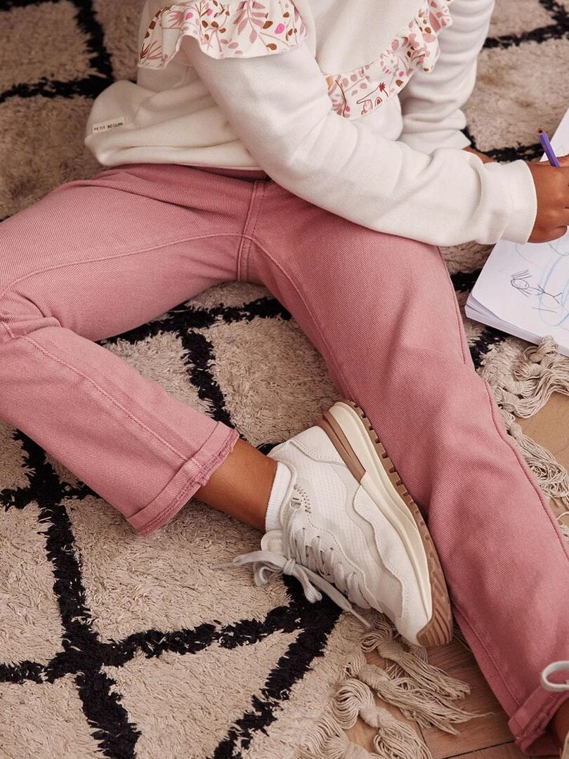 Jean bébé fille Oumka   Rose