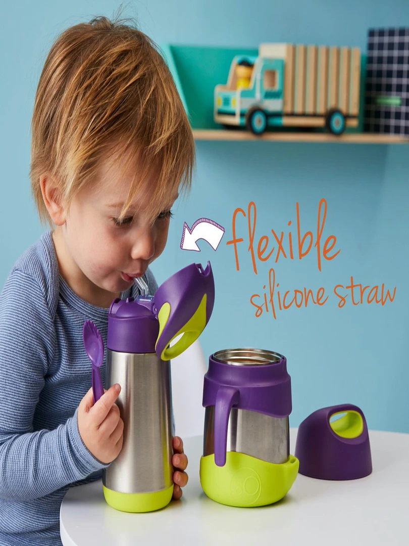 Gourde Enfant Isotherme Avec Paille   Jaune