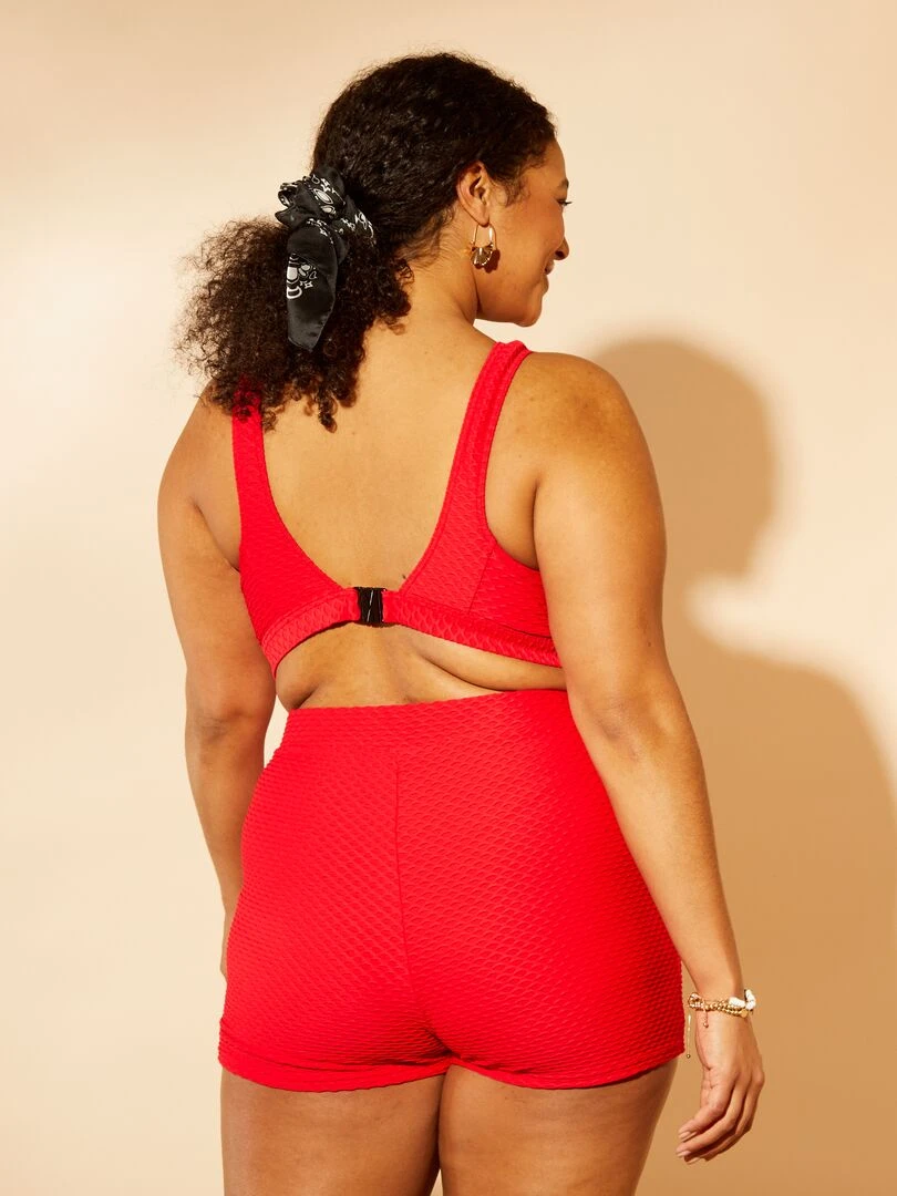Maillot de bain brassière + short 2 pièces Rouge