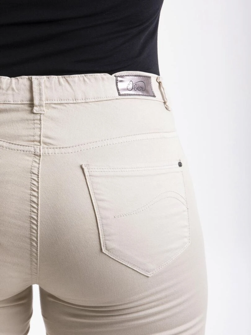 Bermuda avec ceinture élastiquée 'OBER'   Beige