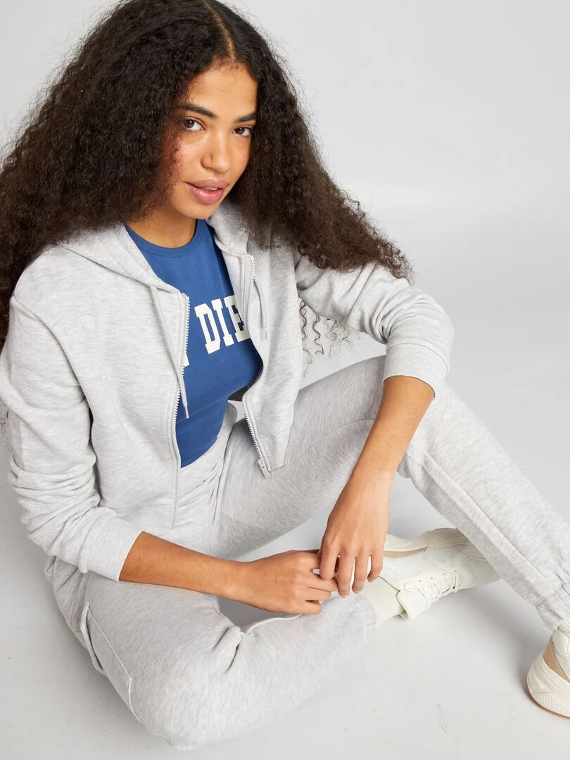 T shirt cropped 'San Diego' Bleu