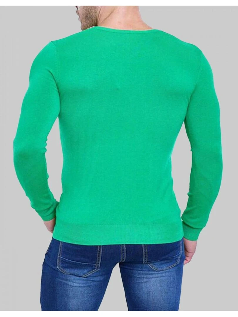 Pull manches longues col V Kebello   Vert