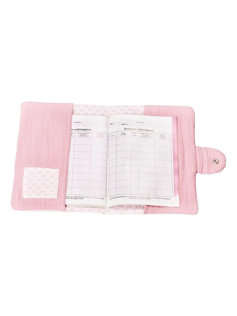 Protège carnet de santé en coton   SAUTHON   Rose