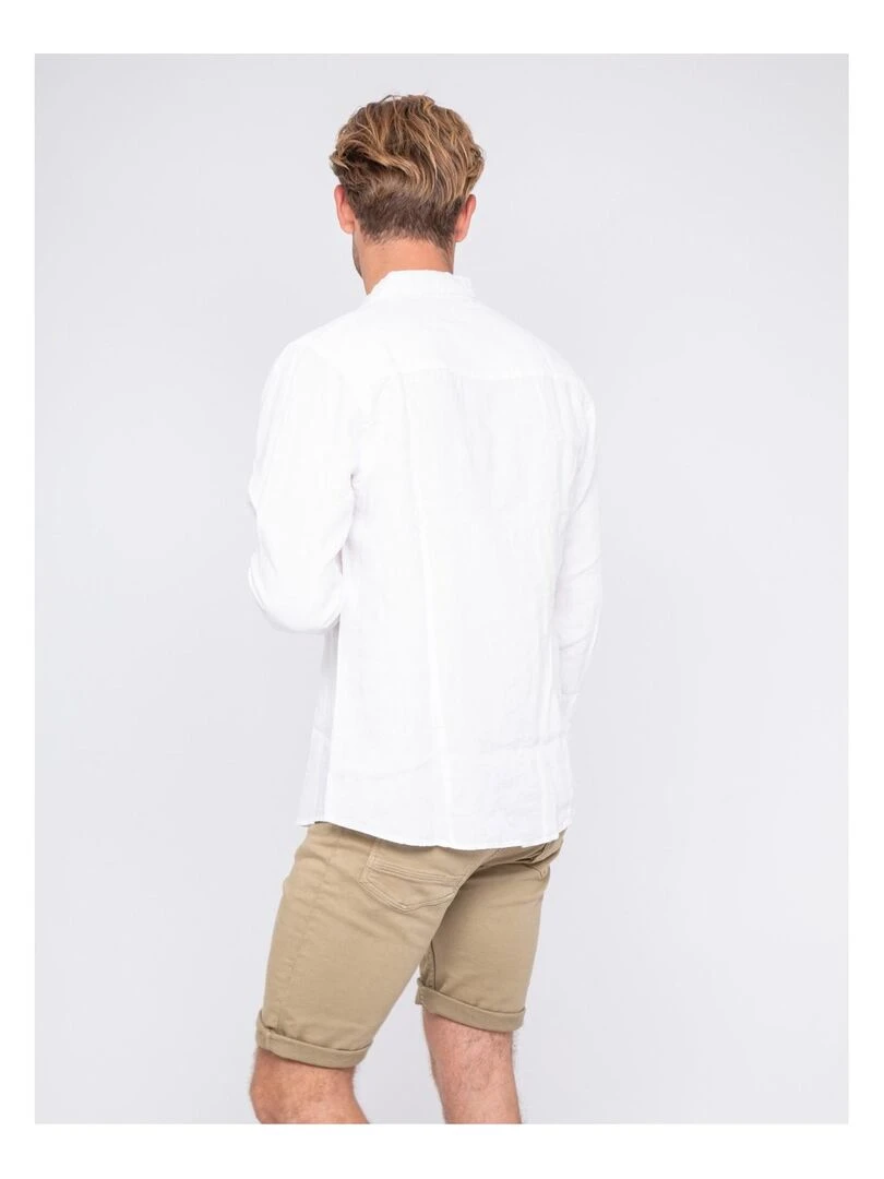 Chemise manches longues pur lin DALAMO Blanc