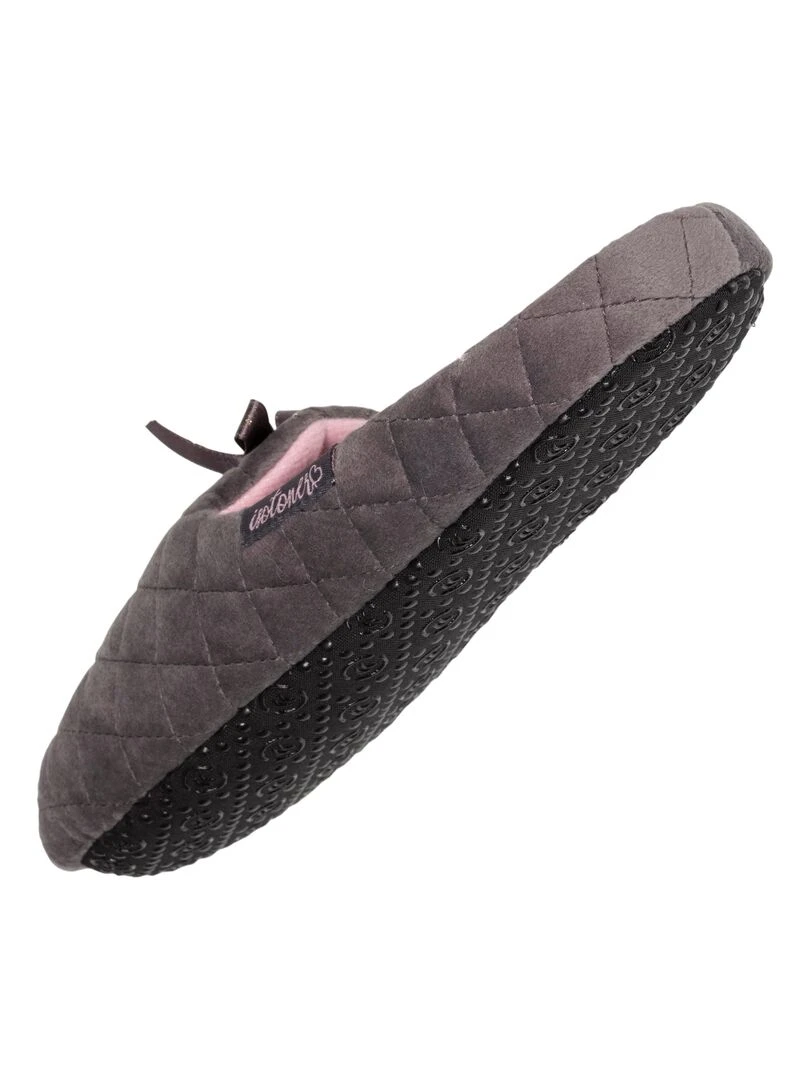 Chaussons mules Femme Gris foncé matelassé   Gris foncé