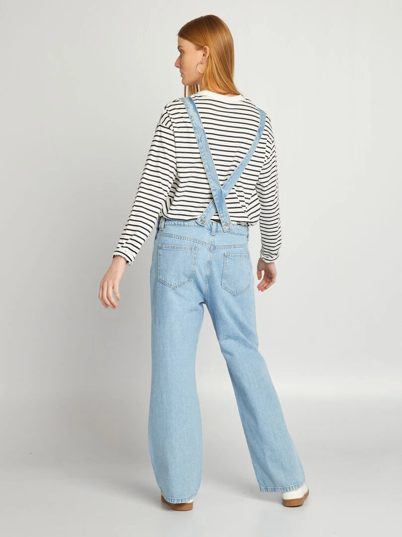 Salopette large en jean   Bleu