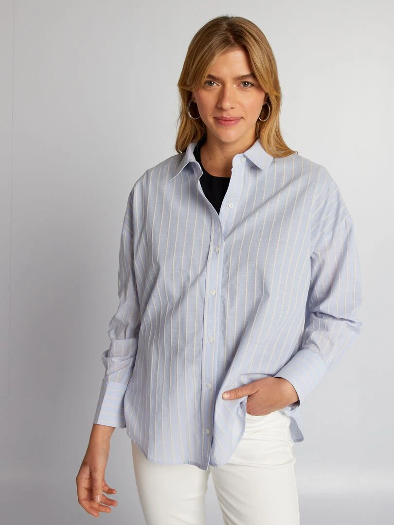 Chemise oversize à rayures   Bleu