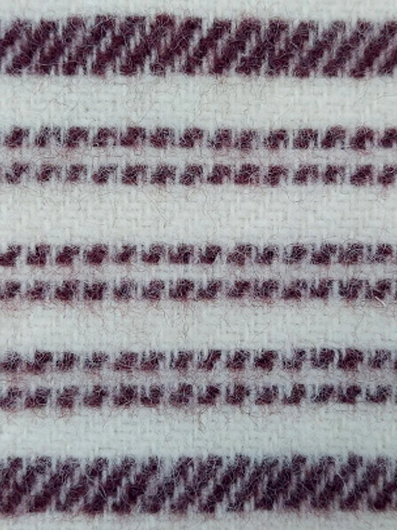 Couverture bayadère en laine mélangée Violet prune