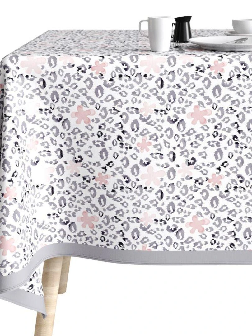 Nappe Polyester à motifs Yona   Blanc