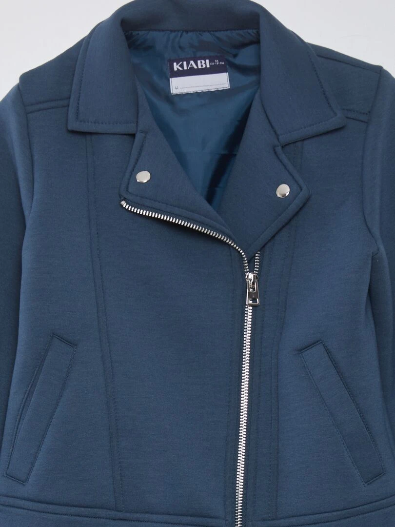 Veste en maille avec ouverture zippée asymétrique Bleu