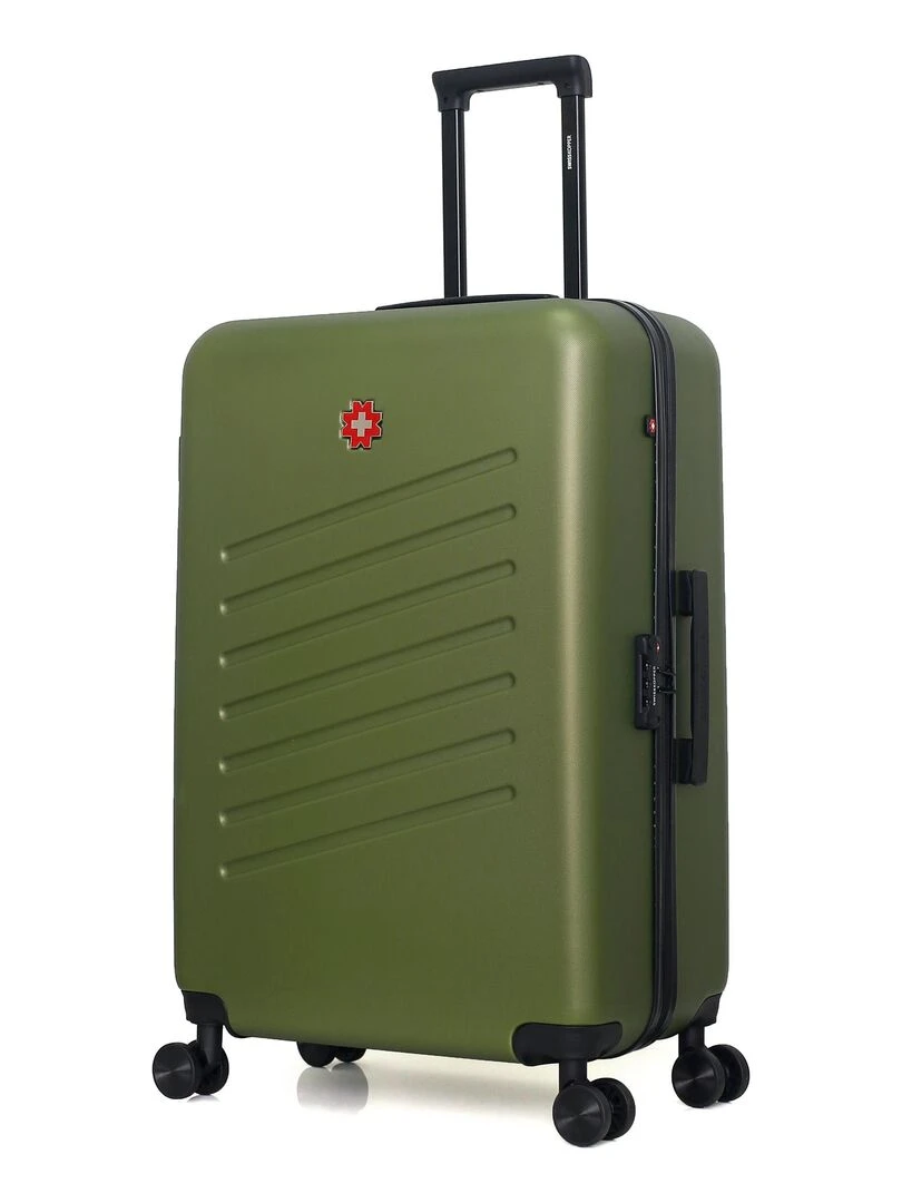 SWISS KOPPER VALISE GRAND FORMAT ABS ZURICH 4 ROUES 75 CM Vert kaki