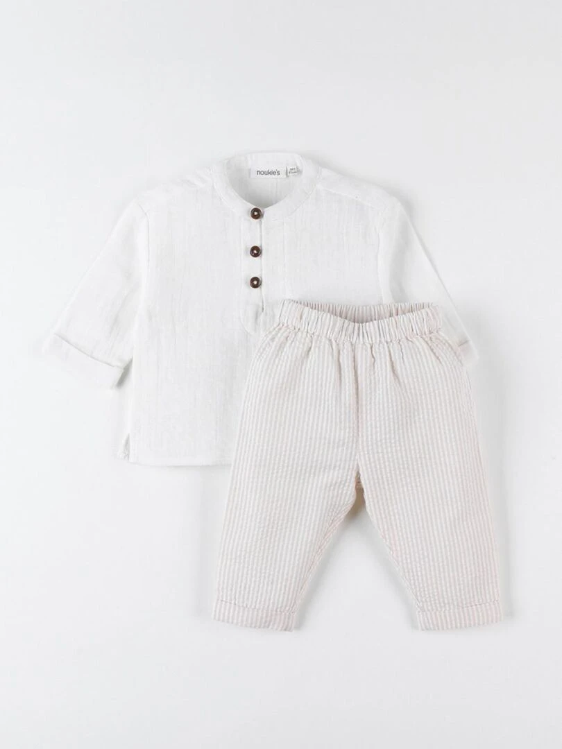 Set cérémonie chemise + pantalon  écru/beige   Noukie's   Beige