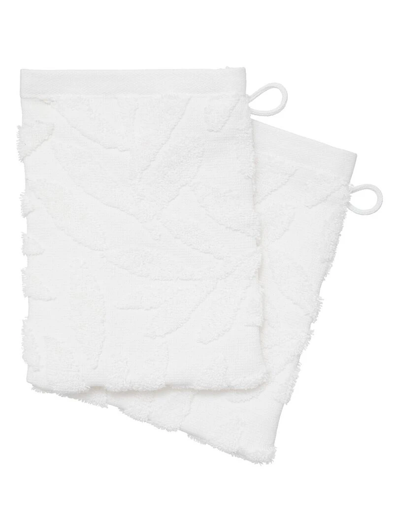 2 gants de toilette tencel Ciselle Blanc