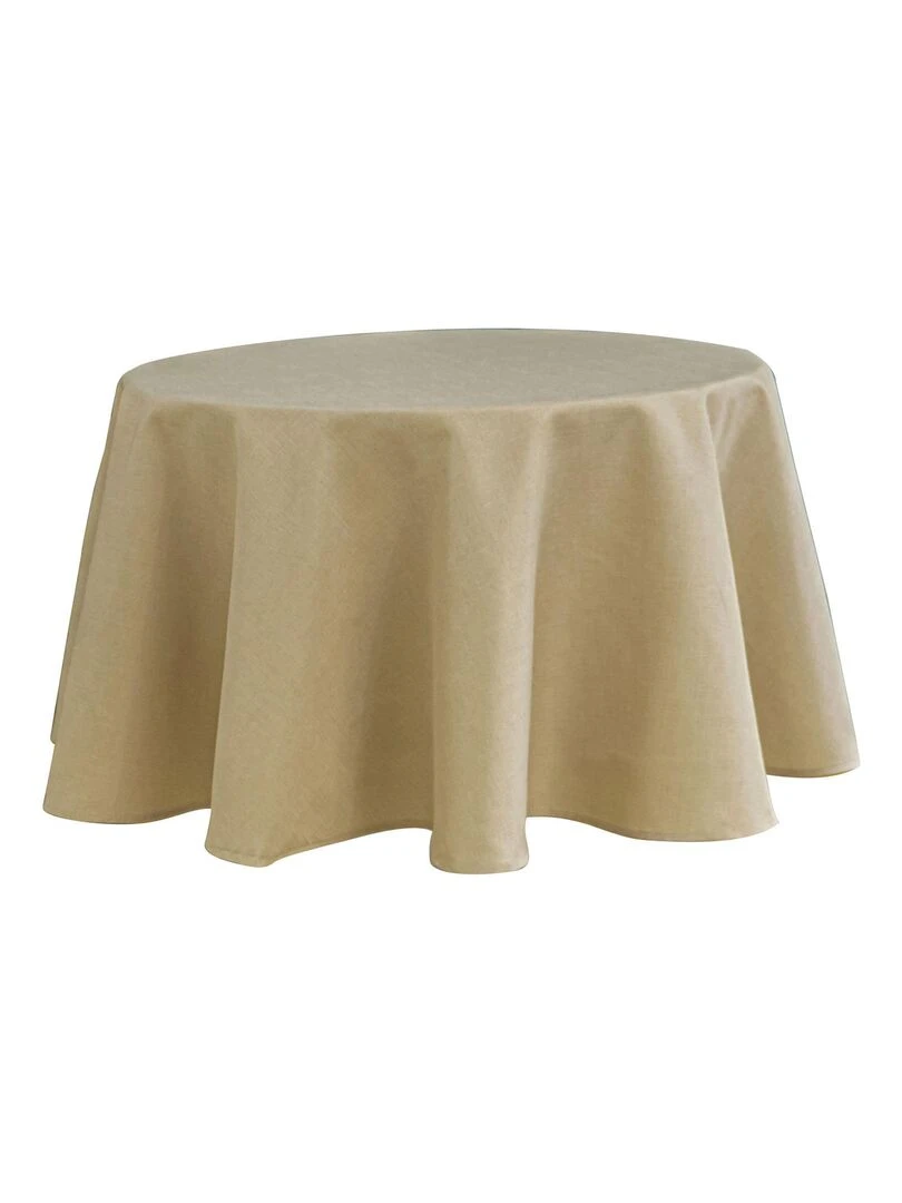 Nappe ronde infroissable et anti tâches   Beige