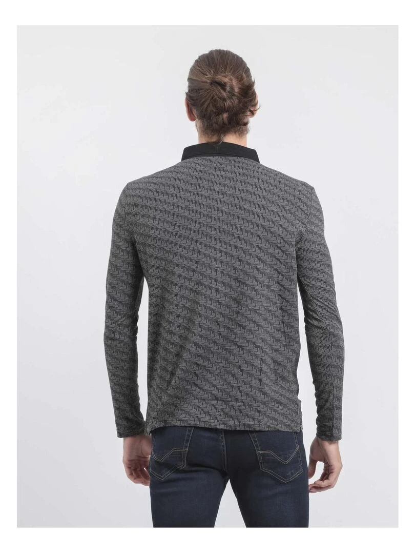 Polo manches longues pur coton PURLY Noir