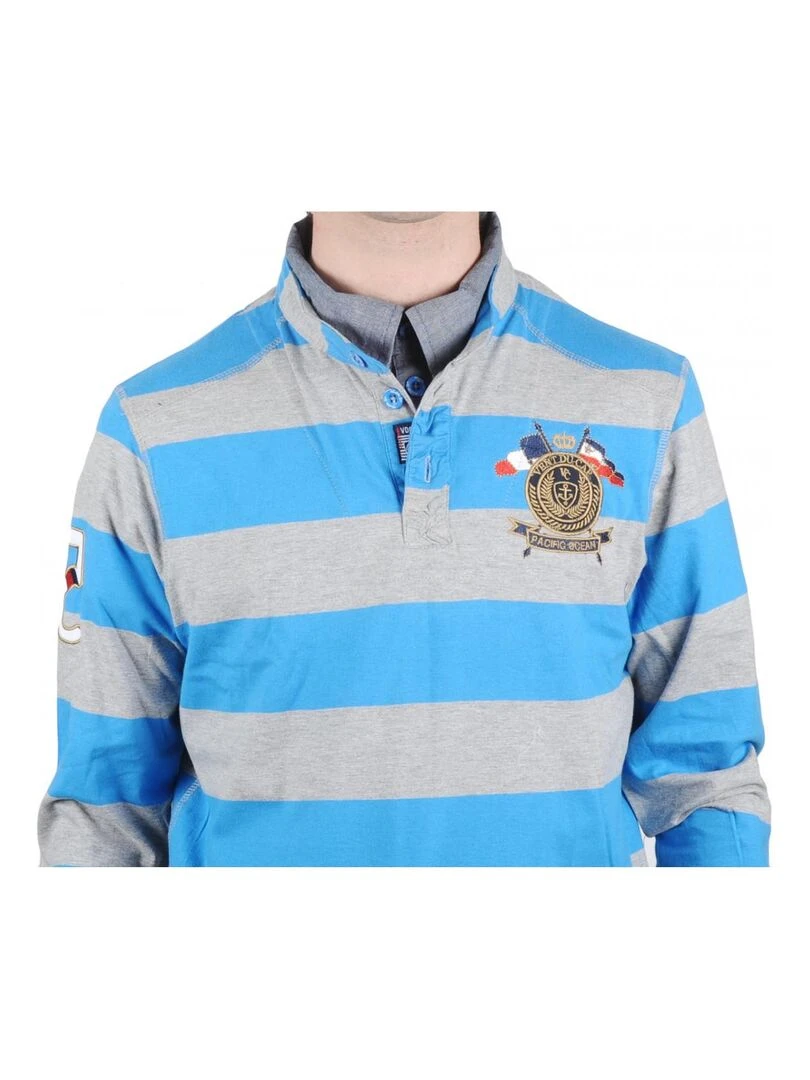 Polo manches longues homme CRASTY   VENT DU CAP   Bleu