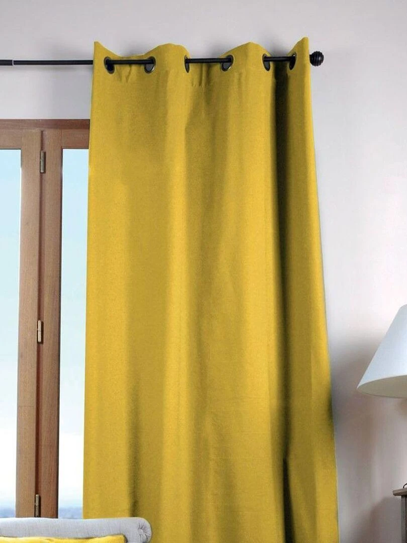 Rideau uni aux couleurs pétillantes Jaune moutarde