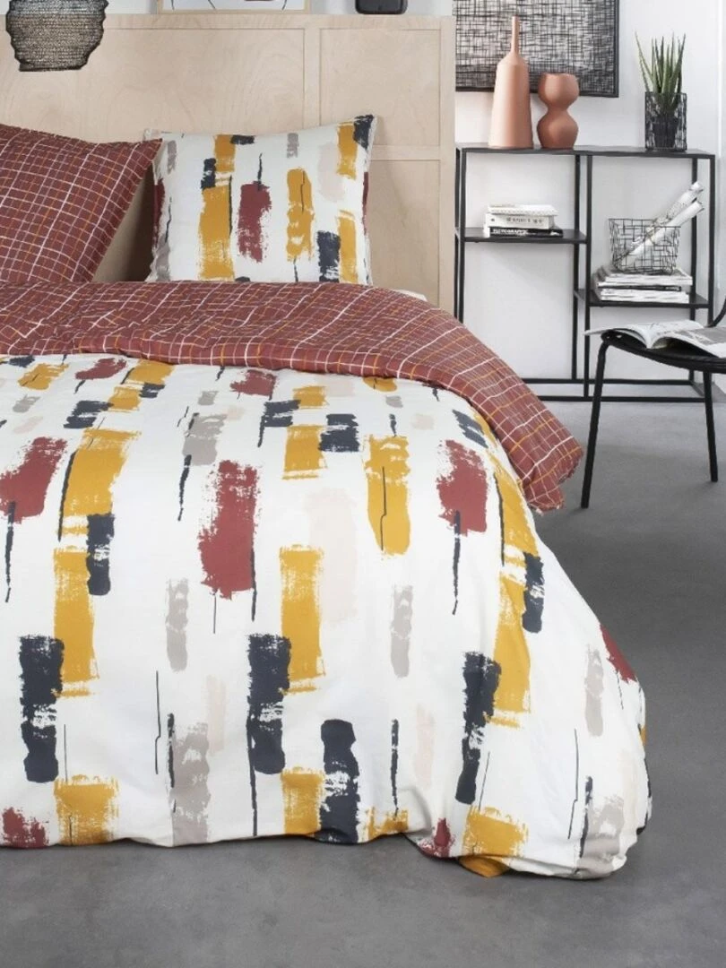 Housse de couette Sunshine Galiera + taie(s) 100% coton 57 fils Rouge