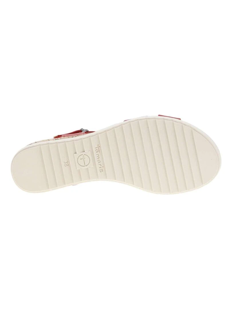 TAMARIS   Nu pieds talon compensé bas   Rouge