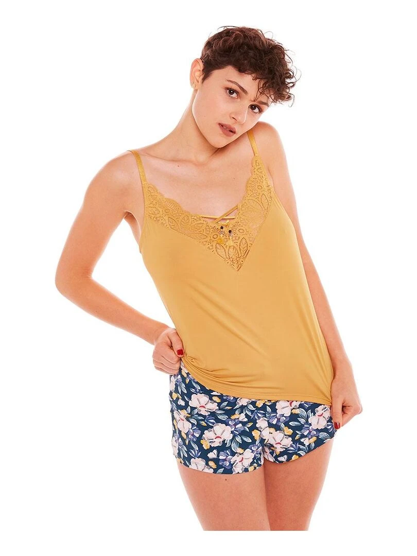 Top short ZAZIE Pomm'Poire Jaune