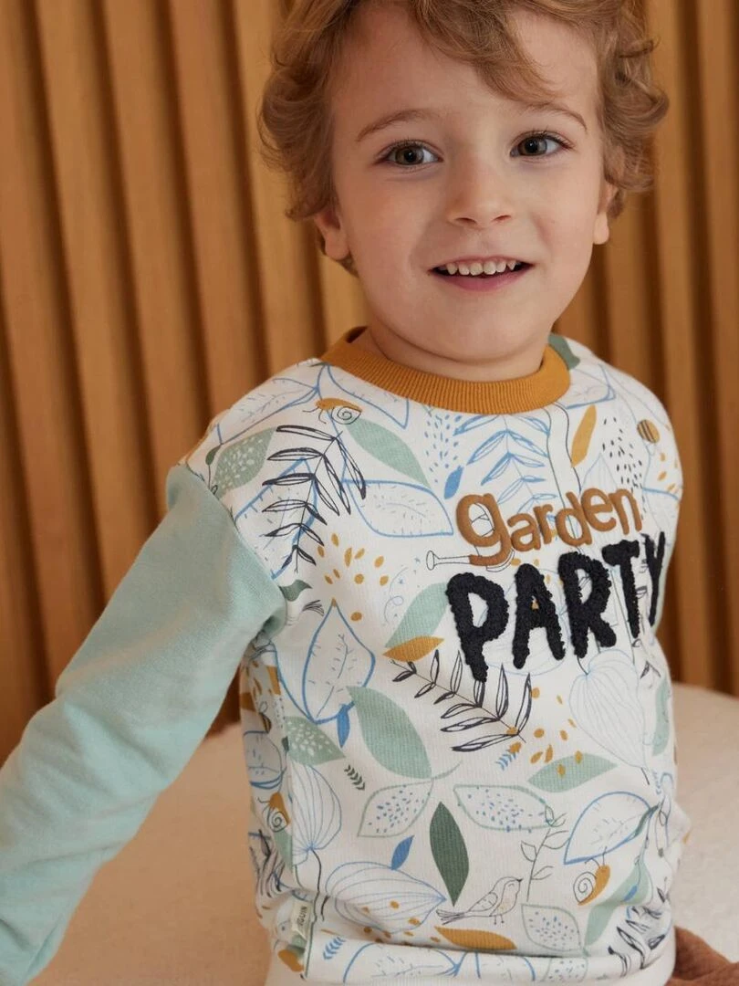 Sweat shirt bébé Garden Party   Vert