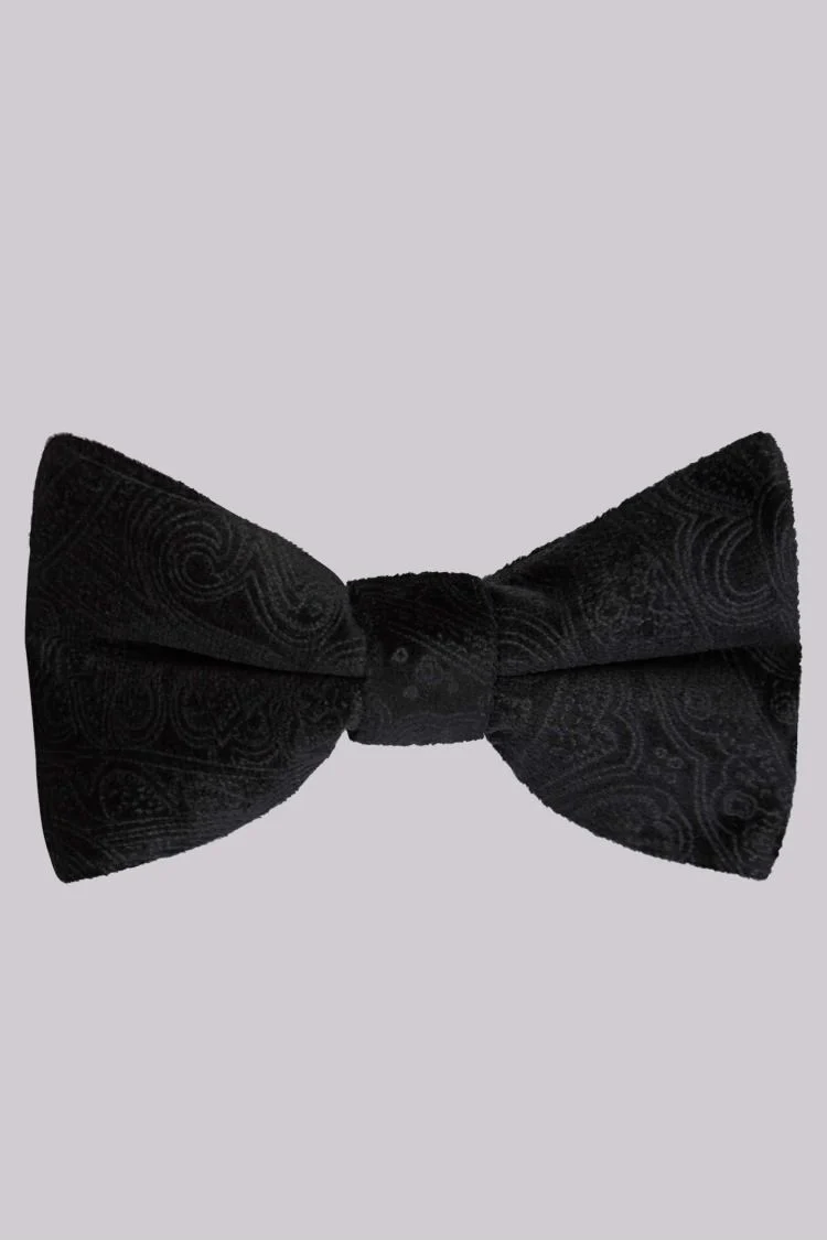 Black Paisley Velvet Bow Tie Buy Online at Moss